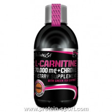 Л-Карнитин, L-carnitine 70.000 mg + Chrome Liquid 500ml BioTech Апельсин