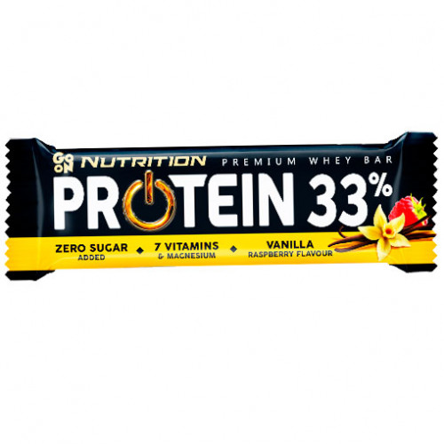 Батончик протеїн 33, Protein Bar 33% Ваніль-Малина 50г