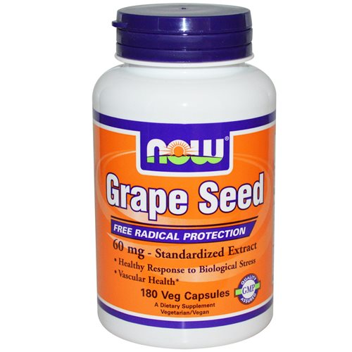 Екстракт виноградних кісточок Now Foods Grape Seed 180 капс