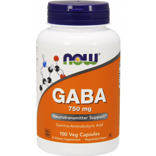 GABA, Гамма-аміномасляна кислота 750mg Now Foods 100 капс