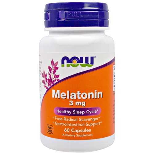Мелатонін 3 мг, Melatonin 3mg Now Foods 60 капс