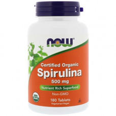 Спирулина, Spirulina 500mg Now Foods 180 таблеток