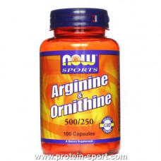 Л-Аргінін Л-Орнитин Now Foods Arginine Ornithine 100 капс