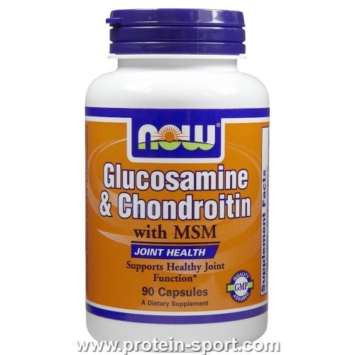 Глюкозамін, Хондроїтин з МСМ, Now Foods Glusamine Chondroitin with MSM 90 капсул