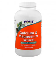 Минеральный комплекс Кальций Магний, Now Foods Calcium & Magnesium Softgels 240 софтгель