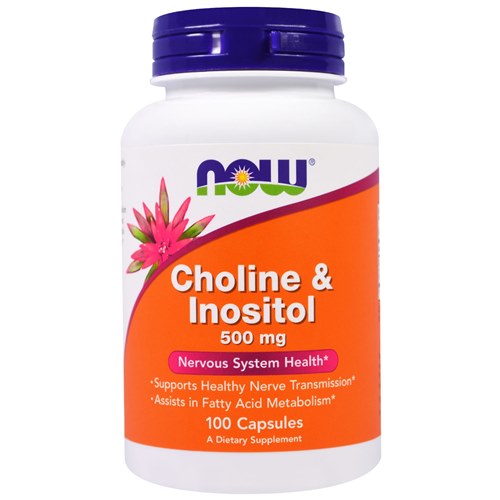 Холін і Інозітол, Now Foods Choline & Inositol 500mg 100 капс