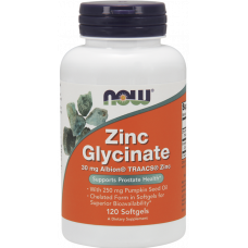 Глицинат цинка, Zinc Glycinate Now Foods 120 софтгель