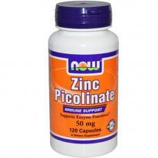 Пиколинат цинка, Zinc Picolinate 50mg Now Foods 120 капсул