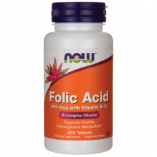 Фолієва кислота з вітаміном В12, Now Foods Folic Acid with Vit. B12 (250 табл)