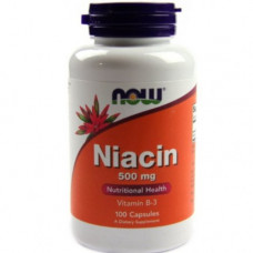 Витамин Ниацин, Niacin 500mg Now Foods 100 капсул