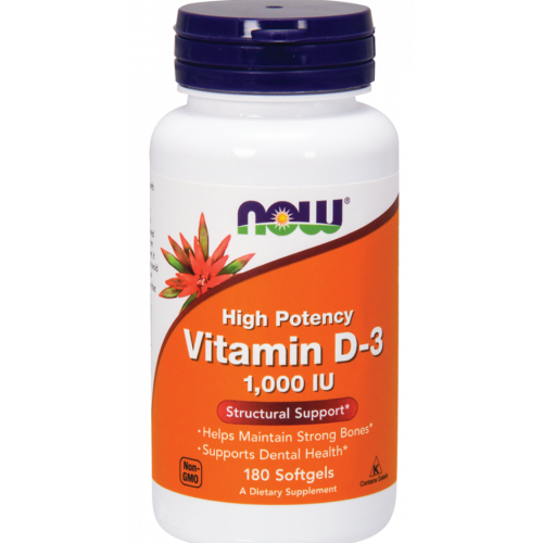 Вітамін Д, Vitamin D3 1000 IU Now Foods 180 софтгель