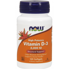 Вітамін Д3, Vitamin D-3 2000 IU Now Foods120 софтгель
