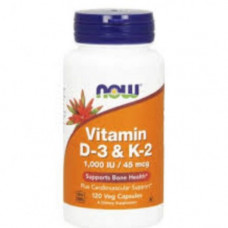 Витамины Now Foods Vitamin D3 & K2 1000IU/45mcg 120 капсул