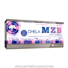 Магний, Цинк плюс Витамин В6, Chela MZB sport formula (60 капсул)