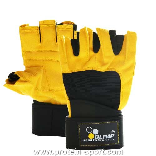 Рукавички для фітнесу чоловічі Olimp Training gloves Hardcore RAPTOR (колір жовтий) (M)