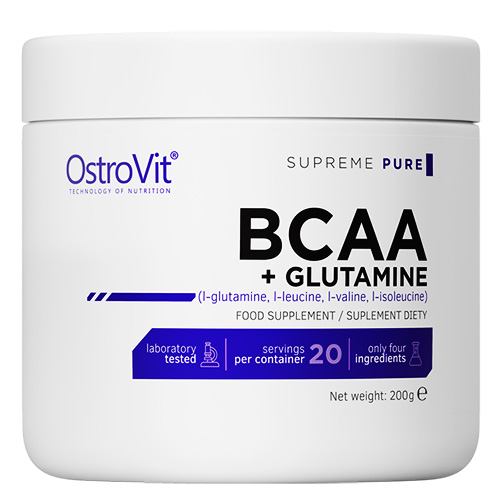 Амінокислоти OstroVit BCAA + Glutamine 200 г без добавок