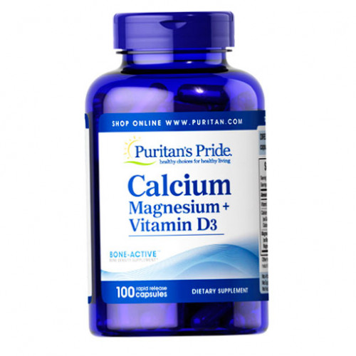 Puritan's Pride Calcium Magnesium plus Vitamin D3 100 капсул