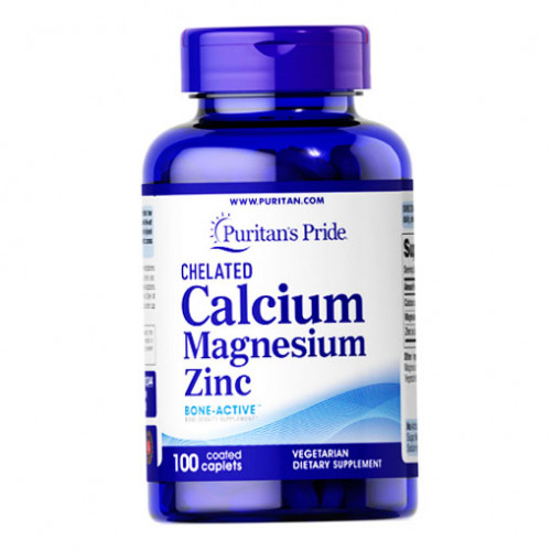 Chelated Calcium Magnesium Zinc Puritan's Pride 100 каплет