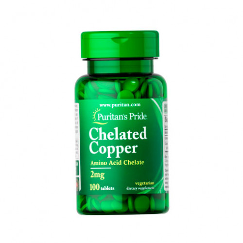 Медь Хелат, Puritan's Pride Copper Chelate 2 mg 100 таблеток