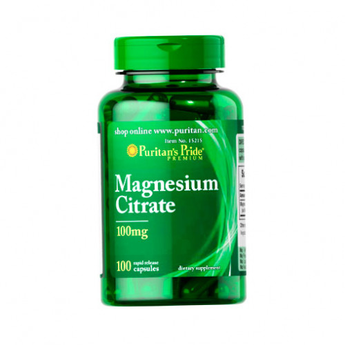 Цитрат магнію, Puritan's Pride Magnesium Citrate 100 mg 100 caps