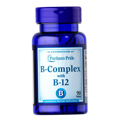 Вітаміни групи В, Vitamin B-Complex та Vitamin B-12 Puritan's Pride 90 таблеток