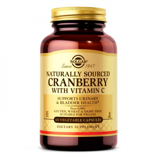Солгар Журавлина, SOLGAR Cranberry With Vitamin C 60 вег. капсул
