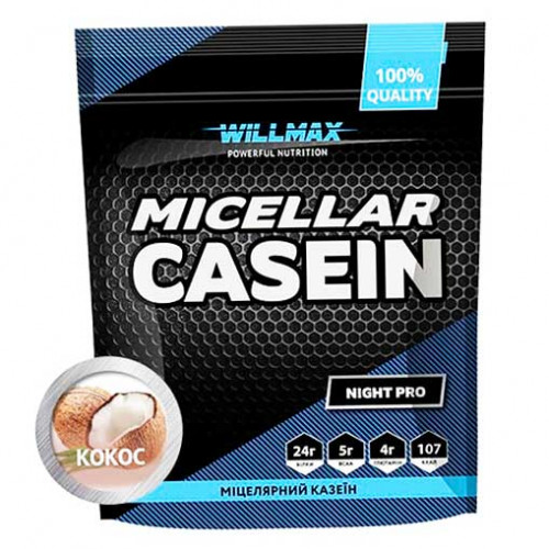 Willmax протеїн Micellar Casein 80% кокос 900г