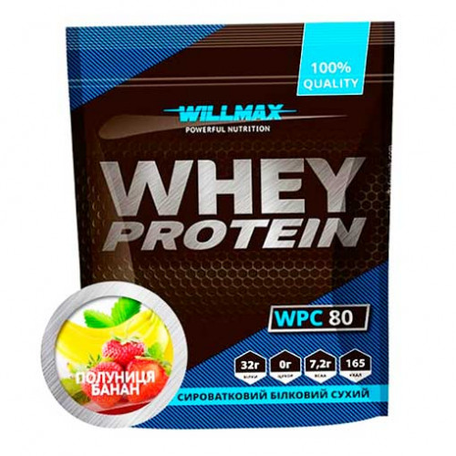 Willmax (Вілмакс) протеїн WHEY PROTEIN 80% Полуниця-Банан 920г