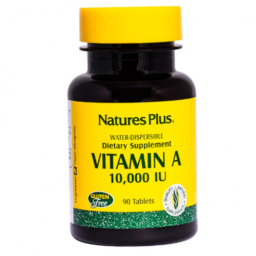 Вітамін А Vitamin A 10,000 IU Water-Dispersible Natures Plus 90 табл