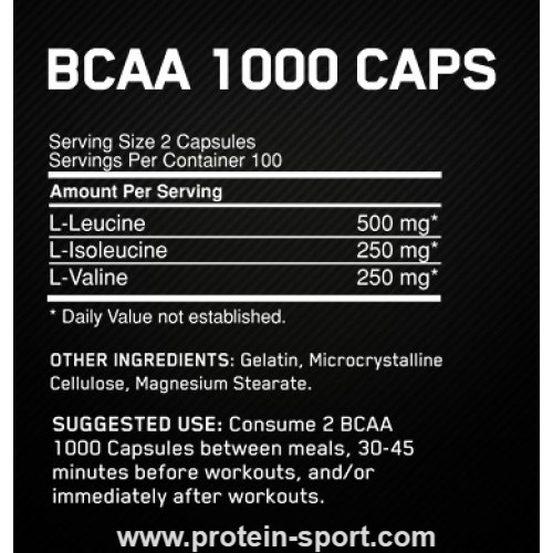 Optimum Nutrition BCAA 1000 caps 200 капсул