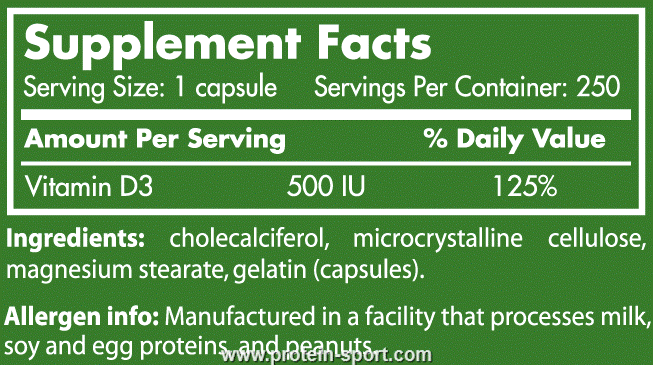 Scitec Nutrition Vitamin D3 250 капсул